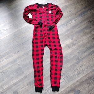 Lazy One Red and Black Footies Cozy One Pieces